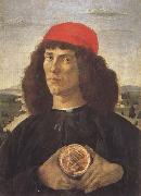 Sandro Botticelli Young Man With a Medallion of Cosimo (mk45) oil painting